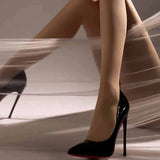 Black High-Heeled Women's Fine Red Background Red Inside Sexy Bed Flirting Super High 10Cm Naked Paint Leather Single Shoes HZ0115