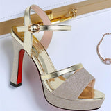 Sandals Women's 2025 New Summer Temperament And Heel Without Tired Waterproof Table Fashion High Heels HZ0115