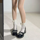 Black Single Shoes Women Sweet And Cool 2025 Gentle Shoes New Pure High Heel Bow Mary Precious Shoes HZ0115