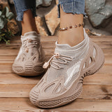 Couple Shoes 2025 Autumn Flying Mesh Shoes Sneakers Thick-Soled Coconut Breathable Lazy Casual Socks Shoes HZ0115