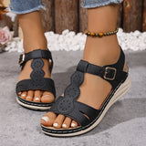 Soft Leather Roman Sandals Ladies Summer 2025 New Soft-Soled Mother Shoes Fashion Wear Ladies Sandals Slopes And Women's Shoes HZ0115