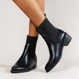 Large-Size Short Boots 2025 Autumn And Winter New Fashion Chelsea Boots Female British Wind Tips And Short Boots HZ0115