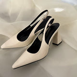 High-End Comfortable Super Soft Sandals Summer New French Pointed Sweet Temperament Banquet Single Shoes HZ0115