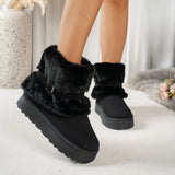 2025 Autumn And Winter New Fashion Plus Velvet Wool Thick Middle-Capped Female Snow Boots HZ0115