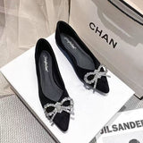 Autumn 2025 New French Daily Sweet Bow Drill Single Shoe Tip Bow Bow Tie Heel HZ0115