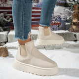 Add Velvet Round Head Jacket Cotton Boots 2025 Autumn And Winter New Large-Size Thick Snow Boots Women's Leisure HZ0115
