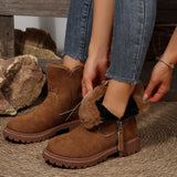 In The Winter Of 2025, The New Snow Boots Woman And The Woman With Velvet Thicken And Warm Fashion Casual Cotton Shoes HZ0115