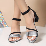 One Word With Sandals Women With Sandals And 2025 Summer New Large-Size Fish Mouth Coarse Heel Toe Fashion Women's Shoes HZ0115