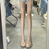 French Coarse Heeled Single Shoes Women's Autumn With A Shallow Mouth Patent Leather High Heel Mary Treasure Shoes HZ0115