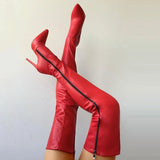 2025 Autumn And Winter New Pointed Side Zipper Slender High With Large Size Over Knee Boots Girl Boots HZ0115