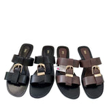 ZA2025 New Beach Flat Shoes Comfortable Fashion Large Size Square Buckle Spring Comfortable HZ0115