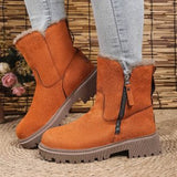Snow Boots Autumn And Winter New Large Size Side Zip Hair Anti-Slip Waterproof Plus Thick Low-Tight Cotton Shoes HZ0115