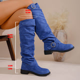 2025 Fashion Autumn And Winter New Women Folded Western Cowboy Round Head Mid-Clinity Women's Boots HZ0115