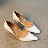 French Shallow Single Shoes 2025 Summer New Temperament In The Empty Tip Of The Retro Pedal High Heels Woman HZ0115