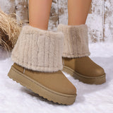 Winter Long-Boel Lady Fur Snow Boots Short Fur Filial Flat Bottoms To Keep Warm Snowy Cotton Shoes Warm HZ0115