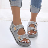 Large-Size Thick-Bottomed Magic Sandals Women's Small Fragrant Pine Pastry Bottom One-Character Beach Sandals HZ0115
