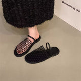 Soft Base Is Not Tired With Cold Slippers Summer New Fashion Design Woven Hollow Bag Head Slippers HZ0115