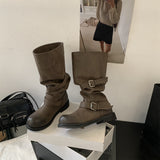 2025 Autumn And Winter New Korean Version Of The Thick Bottom High Cylinder Two-Wear Boots Women Pile Long Boots Female Knight Boots HZ0115