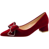 Low-Heeled Chinese Wedding Shoes Two Women 2025 New Show He Toast Bridal Shoes Red Engagement Single Shoes HZ0115