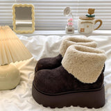 Cotton Boots Women 2025 Winter New Super Fire Retro Plus Velvet Small Thick Bottom Leisure Warm Snow Boots Winter HZ0115