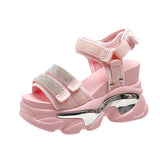 10Cm Thick-Soled Sandals 2025 New Magic Sticky Toe Loose Pastry Bottom Sports Leisure Dad Sandals HZ0115