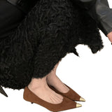 Spring 2025 New Retro Leopard-Print Metal Shallow Mouth Single Shoes French Temperament Velvet Head Tip Fine Heel High Heels HZ0115