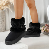 2025 Autumn And Winter New Fashion Plus Velvet Wool Thick Middle-Capped Female Snow Boots HZ0115