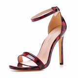 11 Cm Shallow Mouth With Sandals Sexy Leopard Round Head Large-Size Sandals Men Back String Performance High Heel Sandals HZ0115