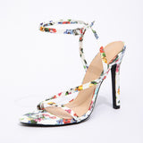 Women's Tip Print With Cross Cross Back Ankle With Fine Heel Sandals Gorgeous High Heels HZ0115