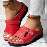 2025 Summer New Large-Size Lady Thick-Soled Sandals Belt Buckle Decoration Light And Comfortable HZ0115