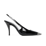 2025 Summer New Black Patent Leather High Heels Fine Heel Temperament Square French Girl Professional Fashion Single Shoes HZ0115