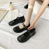 2025 New Single Shoes JK Mary Jane Small Leather Shoes Women's Korean Version Of Retro British Style Thick Spring And Summer HZ0115