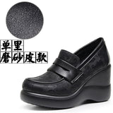 High-Poe And Soft-Soled Thick-Soled Lod Shoes Women's Slope With English Wind One-Legged Leather Shoes Mother Small Leather Shoes Deep Mouth Single Shoes HZ0115