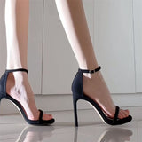 2025 New Summer Net Red High Heels With Sexy 12Cm Fine And Silver Waterproof Table Sandals Woman HZ0115