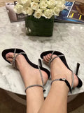 French Fairy Pink Sandals 2025 New Water Drill Sexy High Heel Sandals 9Cm Fine Heel HZ0115