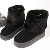 2025 Autumn And Winter New Large-Size Lady Thick Bottom Snow Boots Thick Bottom Cylinder Plus Velvet Warm HZ0115