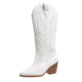 Women's Boot Embroidered LongͲ Boots 2025 Female Knight Boots Coarse And High With Western Cowboy Vintage Tide Boots HZ0115