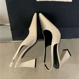 The New Women's Shoes In The Summer Of 2025 Simple Classic Back Empty Bag Head Thick Heel Korean Version Of High-Heeled Single Sandals HZ0115