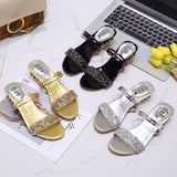 Cold Slippers Women 2025 Summer Water Diamond Lily With A Word Wearing Fashion One Shoe Two Wearing Sandals HZ0115