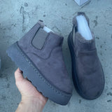 20 Autumn And Winter New Women's Thick Snow Boots Cotton Shoes Warm Plus Velvet Round Head Jacket Cotton Boots 43 HZ0115