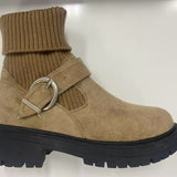 2025 Autumn And Winter New Wool Port Martin Boots Women's British Wind Belt Buckle Thick Bottom Plus Velvet Short Boots HZ0115