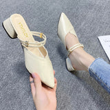Coarse And Cool Slippers Women's Summer 2025 Bag Head Half Slippers Korean Version Of The Inside And Outside Two High And Women's Shoes Super High HZ0115