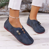 2025 Summer And Autumn New Soft Leather Flat Soles Women's Round Head Shallow One-Foot Pedal Large Size Women's Shoes HZ0115