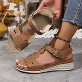 Soft Leather Roman Sandals Ladies Summer 2025 New Soft-Soled Mother Shoes Fashion Wear Ladies Sandals Slopes And Women's Shoes HZ0115