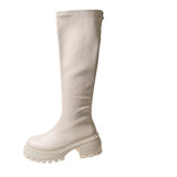 Long-Sleeve Boots Female Knight Boots 2025 New Elastic Thin Boots Thick Bottom High Boots Small But Knee Boots HZ0115