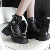 Sub-Cultural Chain Rivets Sweet And Cool Ins Diablo Martin Boots 2025 New Small Mangour Height JK Punk Boots HZ0115