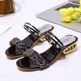Cold Slippers Women 2025 Summer Water Diamond Lily With A Word Wearing Fashion One Shoe Two Wearing Sandals HZ0115
