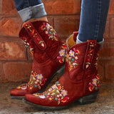 Wish 2025 New Comfort Low And Embroidery 40-43 Women's Low Boot Boot Boots Boots HZ0115