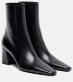 Painted Leather Fabric Tips Thick And High Heel Zippered Knight Boots, High Fashion Women's Short Boots HZ0115