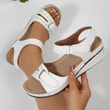 New 2025 Large-Size Casual Fish-Mouthed Sandals Hot Roman Breeze Sandals Women Wear Magic Stickers HZ0115